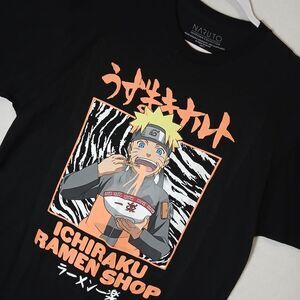 NEW Naruto Shippuden Mens Black Anime Shirt Ichiraku Ramen Shop XL #1164